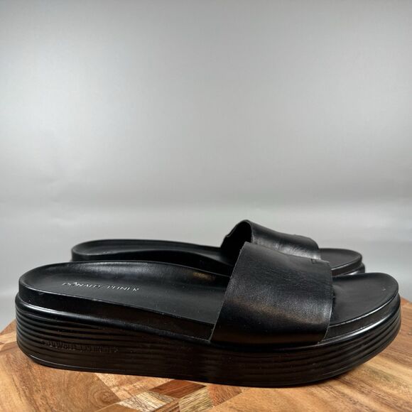 Donald Pliner Fiji Woman’s Thong Platform Slide Size 9.5 Black - Picture 1 of 7